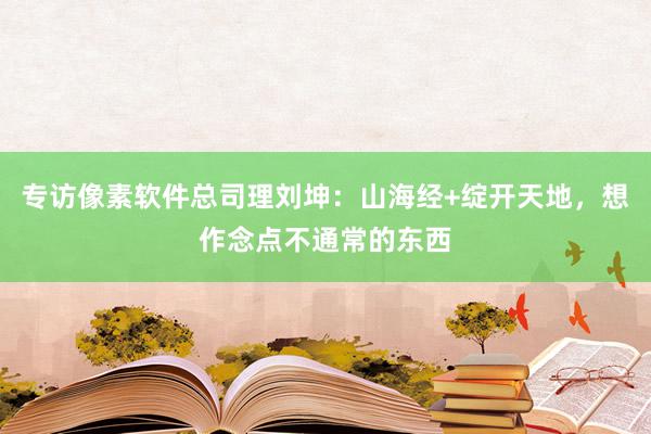 专访像素软件总司理刘坤:山海经+绽开天地,想作念点不通常的东西
